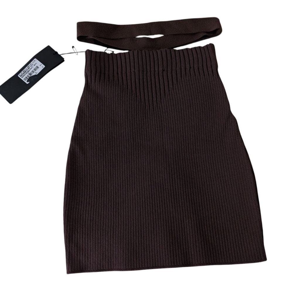 NWT Andreadamo Cut Out Ribbed Mini Skirt - Picture 4 of 10
